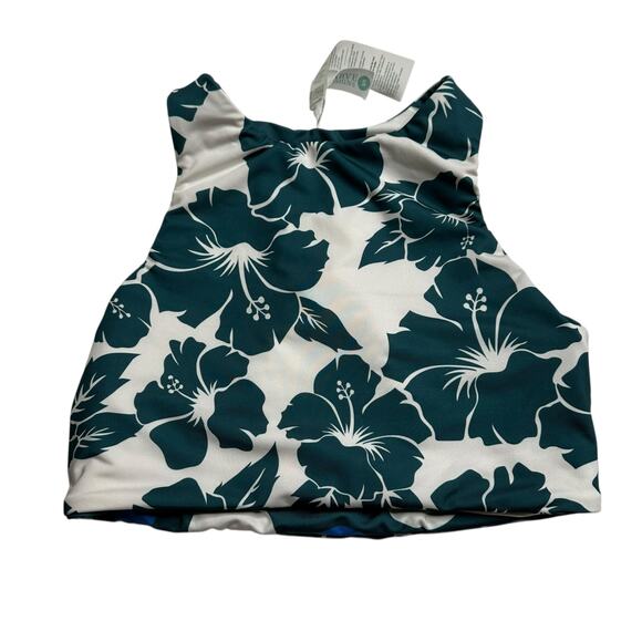 CARVE DESIGNS Polka Dot Floral Tropical Reversible Swimsuit Top Women's Size S - Picture 2 of 6